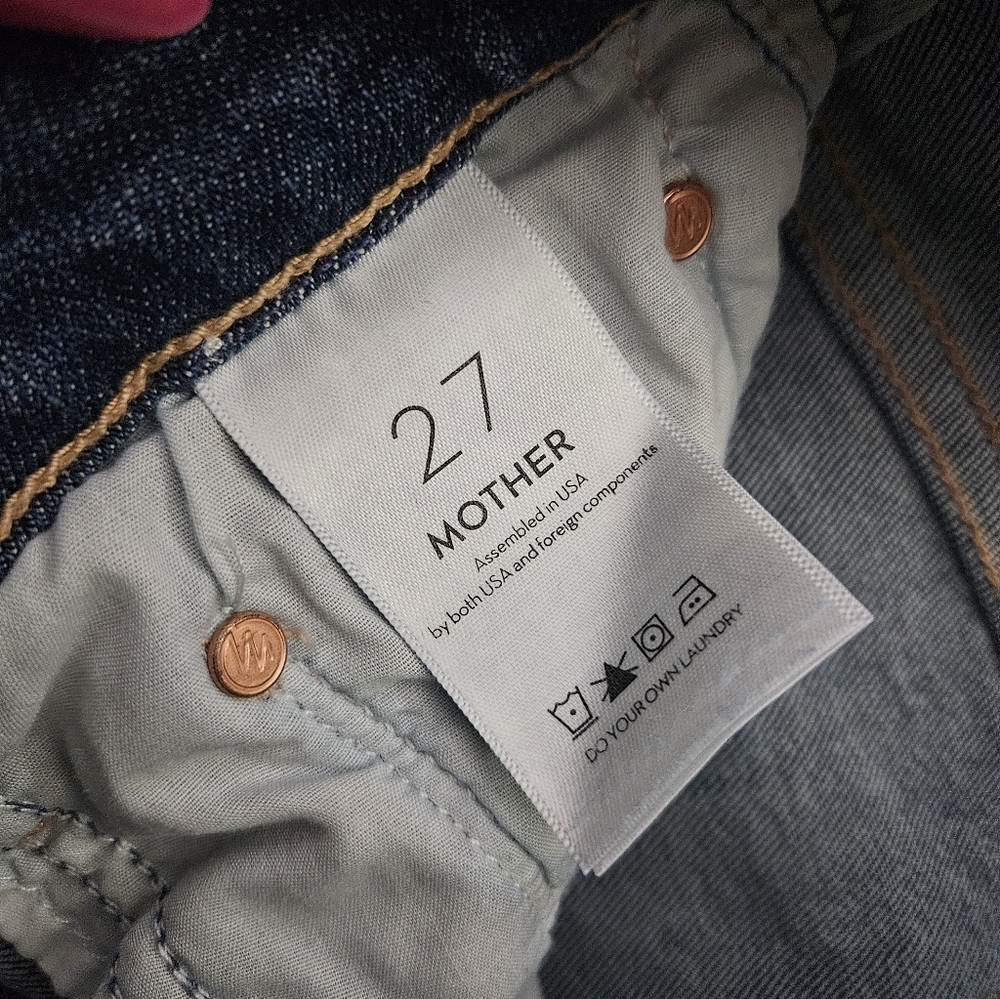 MOTHER The Insider Crop Step Fray Jeans 27 Girl Crush - Picture 7 of 9
